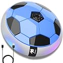 Storio Rechargeable Hover Football Toy for Kids | Indoor Floating Air Soccer Ball with LED Lights | Electric Hover Ball Game for Boys | Birthday Gift for Ages 3–10+ Years - Blue