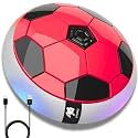 Storio Rechargeable Hover Football Toy for Kids | Indoor Floating Air Soccer Ball with LED Lights | Electric Hover Ball Game for Boys | Birthday Gift for Ages 3–10+ Years - Red
