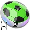 Storio Rechargeable Hover Football Toy for Kids | Indoor Floating Air Soccer Ball with LED Lights | Electric Hover Ball Game for Boys | Birthday Gift for Ages 3–10+ Years - Green