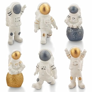 storio super cute astronaut swimming water toys non-toxicbpa free colorful soft rubber float squeeze sound squeaky bathing toy for baby chu chu toy set of 6