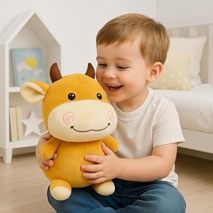 storio toy cute cow plushie soft toys for kids  plush soft toys for baby boys and girls  animal soft toy for kids -27 cm