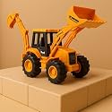 Storio Friction Bulldozer Truck Construction Vehicle Toy | Push &amp; Go | 180 Degree Rotatable Excavator Bulldozer | Rubber Wheel Heavy Duty | Unbreakable | for Kids, Multicolour