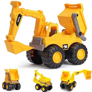 storio pull back vehicles toy cars playset  construction mini power friction trucks for 3 years old boysgirls set of 10