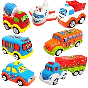 storio unbreakable pull back vehicles push and go crawling toy for kids amp children power friction cars for 3 years old boysgirls - set of 7multicolor