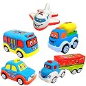 Storio Unbreakable Pull Back Vehicles| Push And Go Crawling Toy For Kids &amp; Children, Power Friction Cars For 3+ Years Old Boys|Girls - Set Of 5 - Multicolor