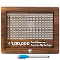 Storio Wooden Money Bank with 100000 Savings, Money Box, Coin with Carved Design for Kids/Children, Challenge, Cashbox,Cash Vault, Coin Piggy Bank