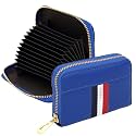 Storite 12 Slot PU Leather Credit Debit Card Holder Wallet Money Zipper Coin Purse for Men &amp; Women - (Blue,10.75 x 8 x 2.5 cm)