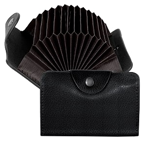 storite 12 slots pu leather credit card holder wallet black 105 x 7 x 2 cm