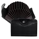 Storite 12 Slots PU Leather Credit Card Holder Wallet Black 10.5 x 7 x 2 cm