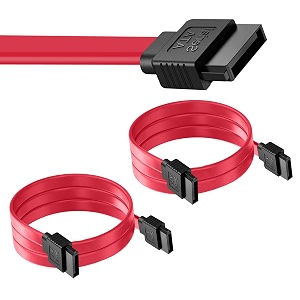 storite 2 pack 45cm straight sata iii data cable compatible for sata hdd ssd cd driver cd writer - red