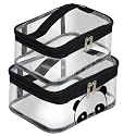 Storite 2-Set Multipurpose Transparent Travel Pouch Makeup Toiletry Kit Bag, Cosmetic Pouch for Women Makeup Organizer Bag Plastic Box Vanity, Shaving Kit Toiletry Bag for Men (23.5x15.5x10 cm)