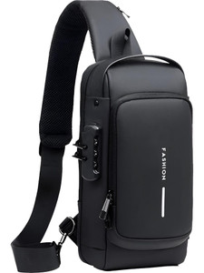 storite black shoulder bag usb charging crossbody bag - anti-theft lock  convenient travel companion