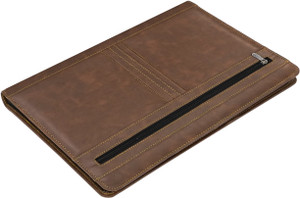 storite faux leather 4 ring professional file folder set of 1 brown
