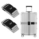 Storite 2 Pack Luggage Strap Belt with Number Lock (Grey)