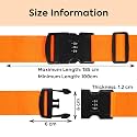 Storite 2 Pack Luggage Strap Belt with Number Lock (Orange)
