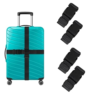 storite pack of 4 luggage strap for suitcase amp trolley bag black