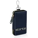 Storite PU Leather Large Key Case Pouch Wallet Keychain Key Holder with 6 Hooks Zipper Closure
