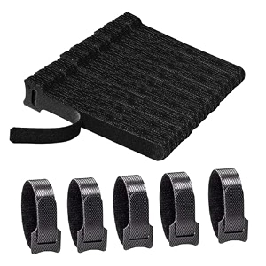 storite 50 piece cable organizer hook amp loop tape-wirecord holder management strap-reusable hook amp loop ties for pc tv desk wfh accessories 6 inchblack