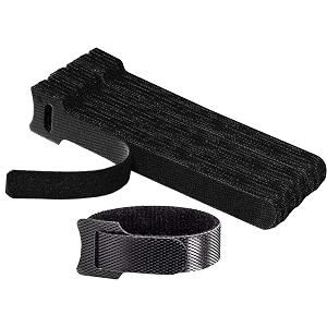 storite 20 piece cable organizer hook amp loop tape-wirecord holder management strap-reusable hook amp loop ties for pc tv desk wfh accessories 6 inchblack