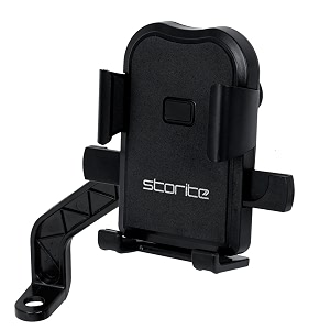 storite ultimate grip mobile holder 4534 to 734 smartphones 360 rotation secure jaw grip one click locking firm anti shake designed for maps - black mobile holder for scooty mirrorbar