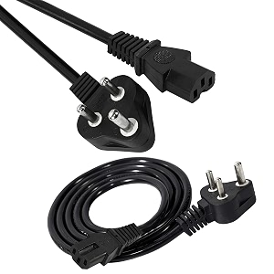 storite 2 pack 15 meter iec mains power cable india plug kettle lead cord for desktop pc  monitor  smps  printer - black