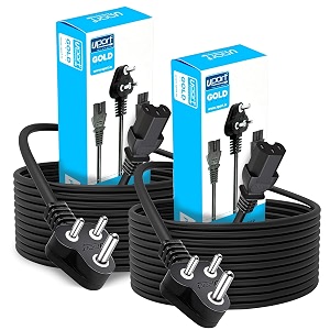 storite 2 pack 18 meter 3 pin power cable for pccomputer black