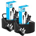 Storite 2 Pack 1.8 Meter 3 Pin Power Cable for PC/Computer, Black