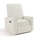 Storkcraft Santos Power Recliner Swivel Glider, Ivory Boucle