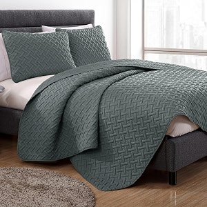 storyhome quilted bed cover king size bed  400 tc bedspread  quilted bedsheet  bedcover for double bed cotton with 2 pillow cases  250x225 cm 100 cotton bedsheet - grey