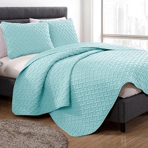 storyhome quilted bed cover king size bed  400 tc bedspread  quilted bedsheet  bedcover for double bed cotton with 2 pillow cases  250x225 cm 100 cotton bedsheet - mint green