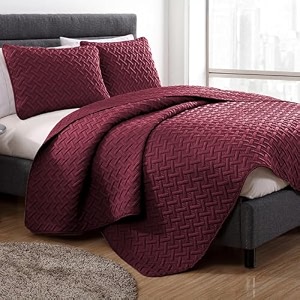 storyhome quilted bed cover king size bed  400 tc bedspread  quilted bedsheet  bedcover for double bed cotton with 2 pillow cases  250x225 cm 100 cotton bedsheet - maroon