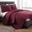 Story@Home Quilted Bed Cover King Size Bed | 400 TC Bedspread | Quilted Bedsheet | Bedcover for Double Bed Cotton with 2 Pillow Cases | 250x225 CM 100% Cotton Bedsheet - Maroon