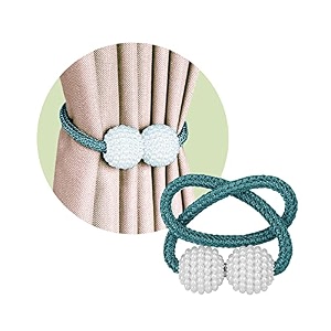 storyhome - curtain tie backs tassels with classic pearl magnetic closure tassel rope for door and window curtains 165 inches long set of 2 ocean blue