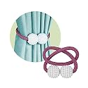 Story@Home Magnetic Curtain Tiebacks - Door Window Curtain Tie Backs for Home, Office | Decorative Rope Clip Holdbacks Classic Tiebacks Pearl Design |16.5 Inch | Purple | Set of 2