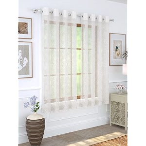 storyhome fancy sparkling beautiful sheer strip abstract hanging net polyester window curtain 2 pieces 5 feet white