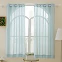 Story@Home Sheer Window Curtains 5 Feet Set of 2 for Living Room Sky Blue