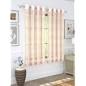 Story@Home Fancy Sparkling Beautiful Sheer Strip Hanging Net 2 Piece Polyester Window Curtain Set (2 Pieces, 5 Feet, Cream)