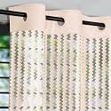Story@Home 5 Feet Long Stripes Window Curtain for Living Room Bedroom Kitchen, (46 inch X 60 inch), Cream, Set of 4