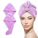 Story@Home Hair Towel for Women | 400 GSM Microfiber Towels for Hair Quick-Drying | Set of 2 Hair Towel wrap | 66 x 23 cm | Purple | Salon Towel | Comfortable Dry Hair Cap for Every Day use