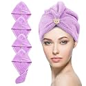 Story@Home Hair Towel for Women | 400 GSM Microfiber Towels for Hair Quick-Drying | Set of 4 Hair Towel wrap | 66 x 23 cm | Purple | Salon Towel | Comfortable Dry Hair Cap for Every Day use