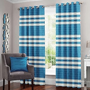 storyhome door curtains 7 feet long set of 2  abstract design  polyester  light filtering curtains  curtains for living room  118 x 215 cm blue amp white  perfect for home decor