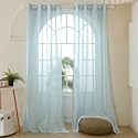 Story@Home Sheer Door Curtains 7 Feet Set of 1 for Living Room Sky Blue