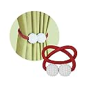 Story@Home Magnetic Curtain Tiebacks - Door Window Curtain Tie Backs for Home, Office | Decorative Rope Clip Holdbacks Classic Tiebacks Pearl Design |16.5 Inch | Cherry Red| Set of 2