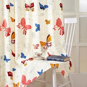 Story@Home Long Door Cotton Curtains 8 Feet Long Set of 2, White & Blue