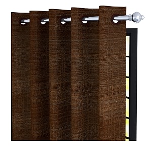 storyhome sheer door curtains linen look semi transparent voile grommet elegance curtains for living dining room bedroom drapes 7 feet set of 2 panels light brown