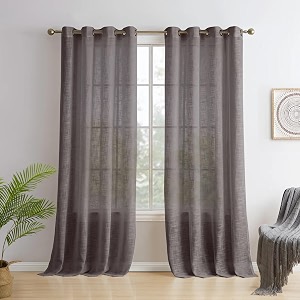 storyhome sheer door curtains 7 feet long set of 1 for living room brown