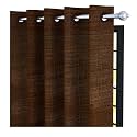 Story@Home Sheer Door Curtains Linen Look Semi Transparent Voile Grommet Elegance Curtains for Living Dining Room, Bedroom Drapes (7 Feet, Set of 2 Panels, Light Brown)