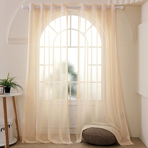 storyhome sheer long door curtains 9 feet set of 1 for living room beige