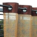 Story@Home Sheer Long Door Curtains Linen Look Semi Transparent Voile Grommet Elegance Curtains for Living Dining Room, Bedroom Drapes (9 Feet, Set of 4 Panels, Brown)