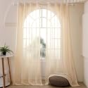 Story@Home Sheer Long Door Curtains 9 Feet Set of 1 for Living Room Beige